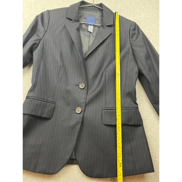 J Crew Womens Wool Blazer Jacket Size 2 Classic Pinstripe Career Modern Office - Picture 9 of 13